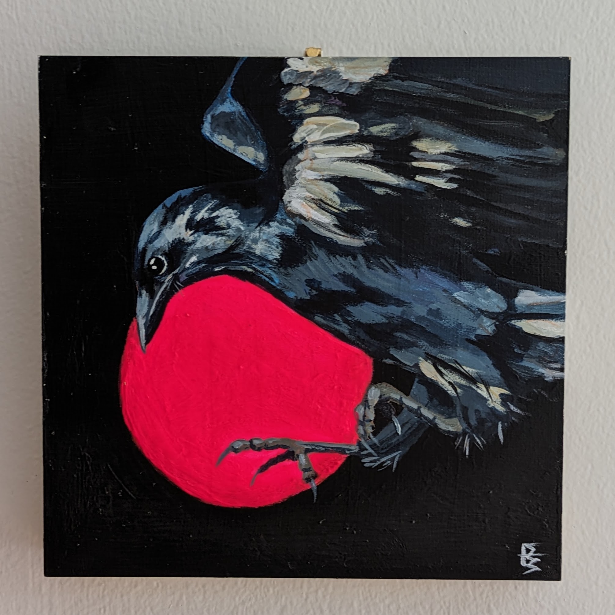 Theft of a Moment. Acrylic gouache on cradled gessobord, 15.24 x 15.24cm