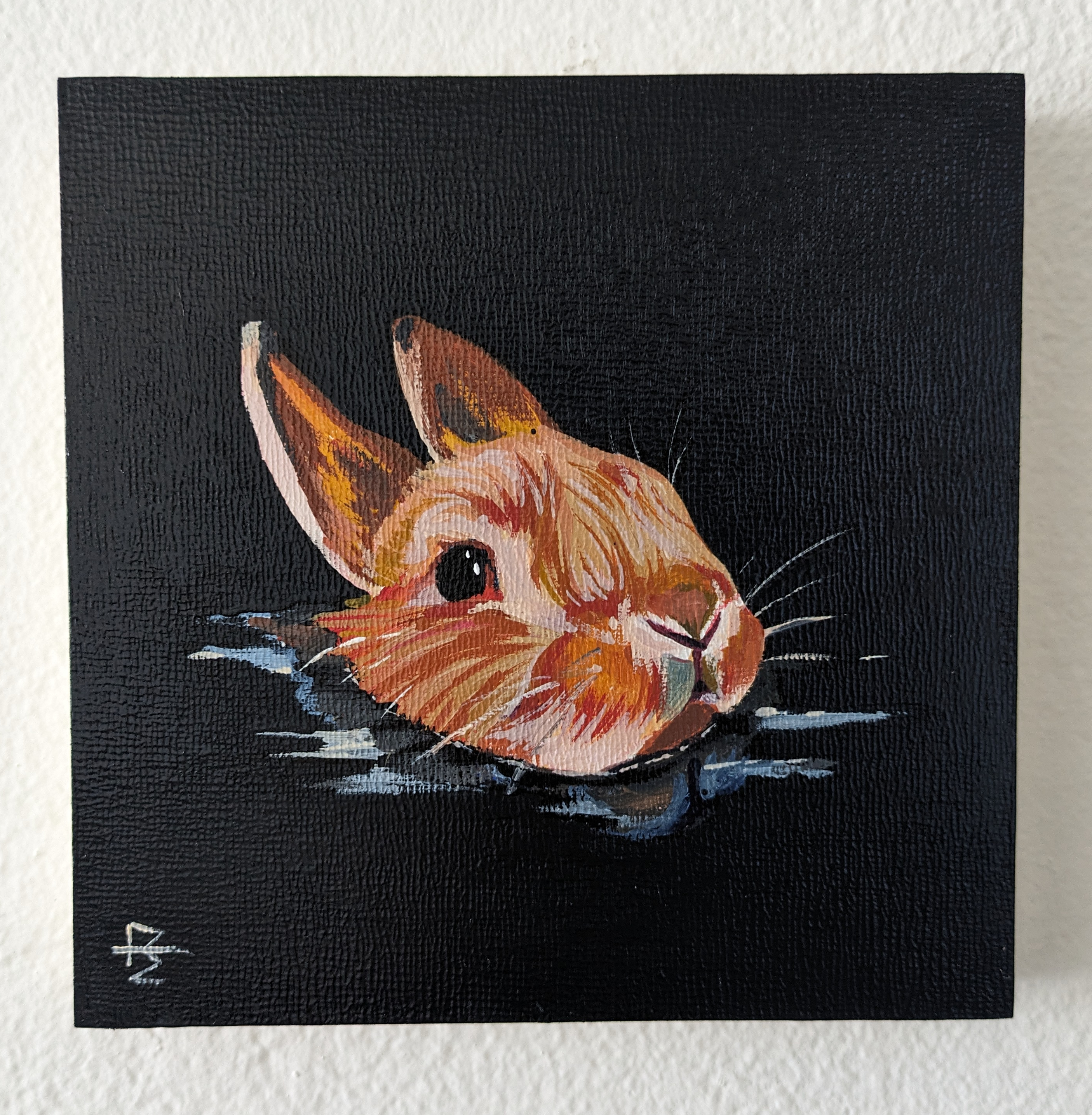 Undertow 2. Acrylic gouache on cradled gessobord, 15.24 x 15.24cm